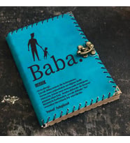 Lügatçe Baba İsme Özel Deri Defter (Turuncu)
