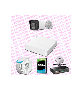 Provzen Hikvision 1 Kameralı IP 1080P ColorVu Güvenlik Kamerası Mikrofonlu Olay Anında bildirim