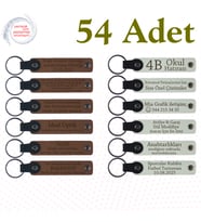 A Kahve & Beyaz, Sınıfınıza Duygusal Bir Veda İçin, 54’lü Set, Kişisel Yazılı Hediyelik Anahtarlık
