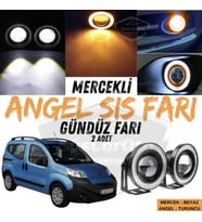 Citroen Nemo 2008-2022 Uyumlu Mercekli Angel Sis Farı Metal 76 mm Turuncu Halkalı Gündüz Farı
