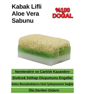 Doğal %100 El Yapımı Kabak Lifli Aloe Vera Sabun