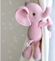 Amigurumi Perde Tutucu filler Pembe Pil