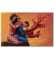 Cakapuzzle Süpermen Ve Sarılan Harika Kadın Görseli  Puzzle Yapboz MDF (Ahşap) (120 Parça)