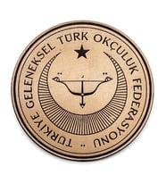 GELENEKSEL TÜRK OKÇULUK FEDERASYONU Deri PEÇ - Arma - Askeri Patch (Bej)