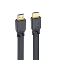 HK-25508 Düz Siyah 1.5 Metre Flat Yassı Gold Uçlu 19 Pin HDMI Kablo