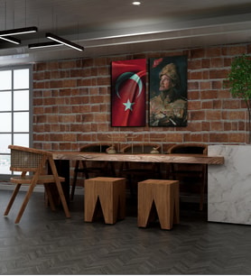 Kişiye Özel Türk Bayrağı Ve Mustafa Kemal Atatürk Tasarımlı Kanvas Tablo İkili Set 30x50 cm Yeni İş Hediyesi