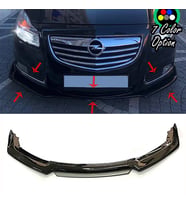 Opel insignia Gri Renkli Şeritli Dilli Ön Lip 4 Prç Parlak Siyah ABS 2010 - 2016