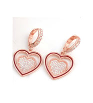 ?Gümüş Rose Sallantılı Kalp Kadın Küpe CSR2185281