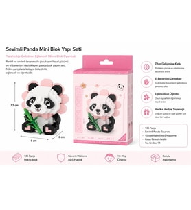 OTURAN SEVİMLİ ÇİÇEK PANDA 350 PARÇA BLOCK OYUNCAK