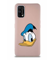 Realme 7 Pro Soft Premier Kapak Donald Duck-B Tasarımlı Silikon Kılıf - Pudra (Şeffaf)