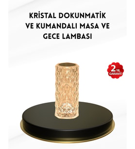 Kristal Tasarımlı RGB LED Gece Lambası – Kumandalı, Renk Değiştiren Dekoratif Işık