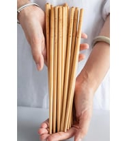 FORTUNE Chopsticks 1 Paket 10 Çift - Çin Yemeği Çubuğu - Bambu