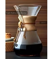 600 ml Chemex Cam Kahve Demleme Ahşap Tutacaklı Orta Boy 4 Bardak