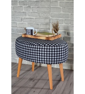VALENTE OVAL PUF KAZAYAĞI DESENLİ