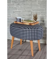 VALENTE OVAL PUF KAZAYAĞI DESENLİ