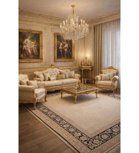 Hoom Rugs Avangard 1315 D Klasik Salon Halısı (Krem)