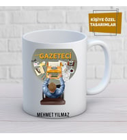 gazeteci özel tasarım kupa bardak