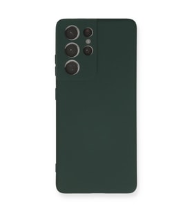 Samsung Galaxy S21 Ultra Kılıf Nano İçi Kadife Silikon - Koyu Yeşil