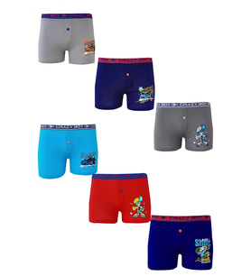 Dode Flora Tutku 0253 Erkek Çocuk Karışık Desenli Ekonomik 6 lı Paçalı Boxer