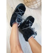 120 6001 Topukla Kadın Moon Bot (Siyah)