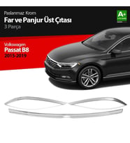 Volkswagen Passat Uyumlu B8 Krom Far Üzeri Çıta Seti 3 Parça 2015 Üzeri (Karışık)