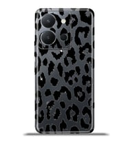 Vivo Y36 Kapak HD Renkli Dizayn Silikon Kılıf - Siyah Leopar