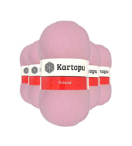 Northcity Kristal Çift Katlı El Örgü İpi Bebe Pembe (5'li) - İpeksi Doku & Kolay Örgü