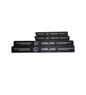Volvo Logolu Karbon Kapı Eşiği Koruyucu Bant Folyo 4'lü Set