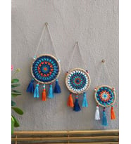 EL EMEĞİ MAKROME MANDALA MOTİFLİ DÜŞ KAPANI DUVAR SÜSÜ 3 LÜ SET