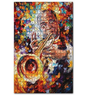 Cakapuzzle Yağlı Boya Saksafon Çalan Sanatçı Görseli Puzzle Yapboz MDF (Ahşap) (120 Parça)