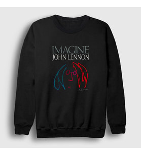 Presmono Unisex Siyah Icon Beatles John Lennon Sweatshirt 34814tt