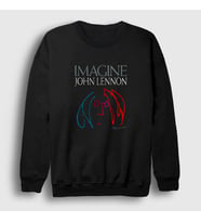 Presmono Unisex Siyah Icon Beatles John Lennon Sweatshirt 34814tt