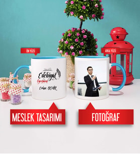 Edebiyat Öğretmenine Hediye Edebiyat Öğretmeni Kupa Bardak Mavi Fotoğraflı