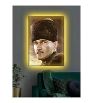 Led Işıklı Mustafa Kemal Atatürk Kanvas Tablo