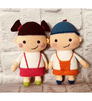 Afacan İkizler Ege ile Ece Amigurumi Organik Oyuncak