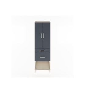 Hyperion Dolap 3 Raflı 2 Çekmeceli 2 Kapaklı 60x44x195 Aytaşı-Antrasit