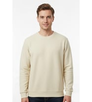 Erkek Sıfır Yaka Selanik Sweatshirt Regular Kalıp BGL-ST04926 (Krem)