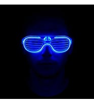 pilelistore Mavi Led Işıklı Parti Gözlüğü - Neon Glow Gözlük 3 Modlu