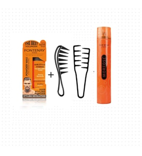 Fontenay Saç Pudra Toz Wax Ultra Strong + Mucizevi Şekil Tarağı + Şekil Tarak + Saç Sprey 4'Lü Set