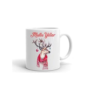 Yılbası Noel Temalı Baskılı Seramik Beyaz Kupa