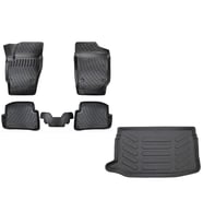 Rizline Volkswagen Polo 6R 2009-2017 Yılları Arası Uyumlu 3D Havuzlu Paspas + ÜST Bagaj Havuzu Set (Siyah)