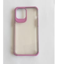İphone 12 Pro Max Silikon Renkli Köşe Kamera Korumalı Lazer Kılıf (Altın / Dore)