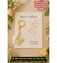 Kelebek 10 Adet Anahtarlık - Nişan Hediye - Kına Hediye - Nikah Hediye - Söz Hediye - Bride