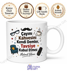 Amca İçin Esprili Baskılı Kupa Bardak Karışık Desenli Komik Hediye Amcaya Özel Tasarım