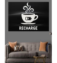 Coffee Recharge Kahve Fincanı Dekoratif Kanvas - Mdf Ahşap Tablo