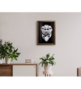 BK Home Godfather Baba Tasarımlı Doğal Masif Ahşap Çerçeveli Tablo 45x65cm-5