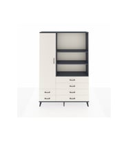 Arges Gardrop 7 Raflı 6 Çekmeceli Tek Kapaklı  132x30x195 Antrasit-Aytaşı