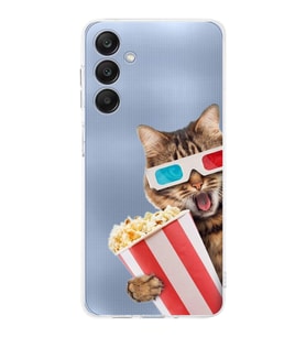 PrintiFy Samsung Galaxy A25 ile Uyumlu Kedi 1 Kamera Korumalı Şeffaf Kılıf