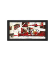 Soyut Şekiller Motifli Kanvas Tablo 50 x 70 cm Siyah Çerçeve