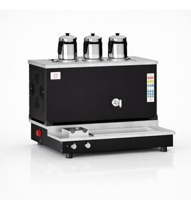 Anka Pro Plus Otomatik Çay Kazanı 3 Demlikli 30 Litre Siyah Elektrik Doğalgaz
